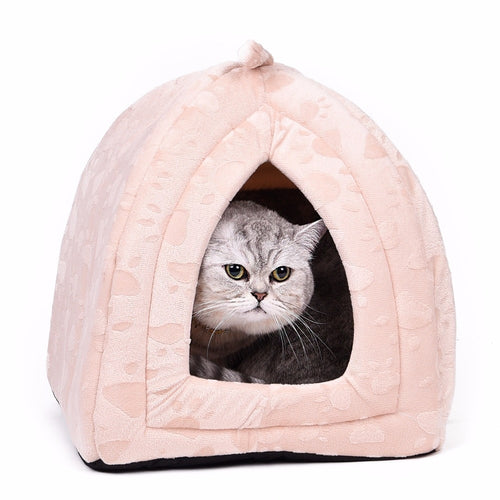 Warm Cotton Cat Cave House Pet Bed