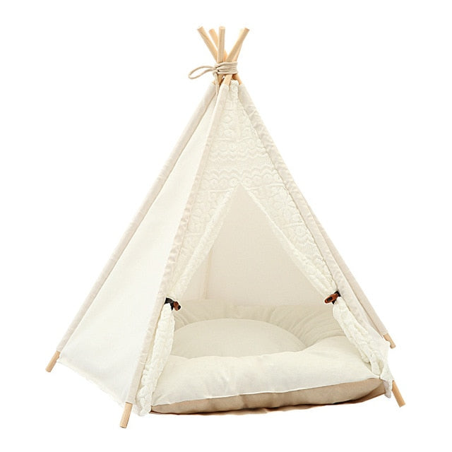 White Lace Pet Tent Dog House
