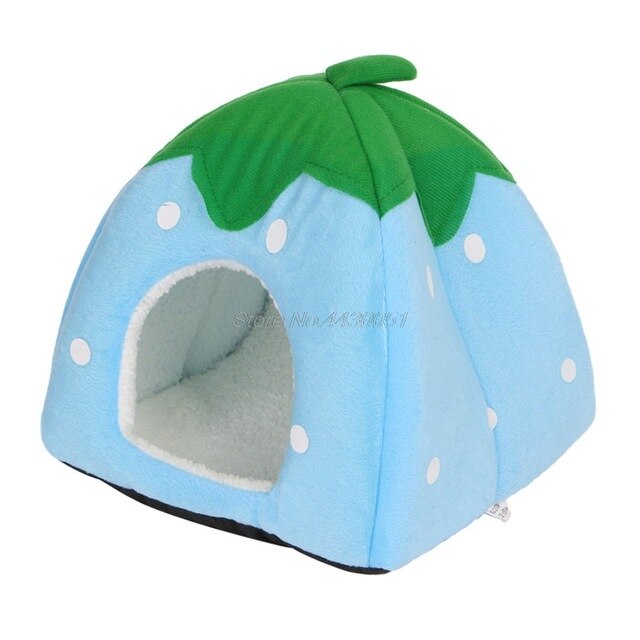 Cute Foldable Strawberry Pet Bed Cat